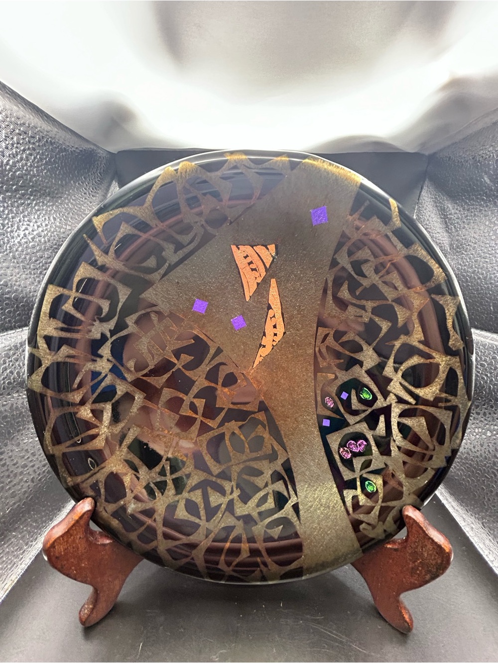 George Zaro Tudzarov Signed Dichroic 8 1/2” Footed Bowl Rare 1944-2000 RIP